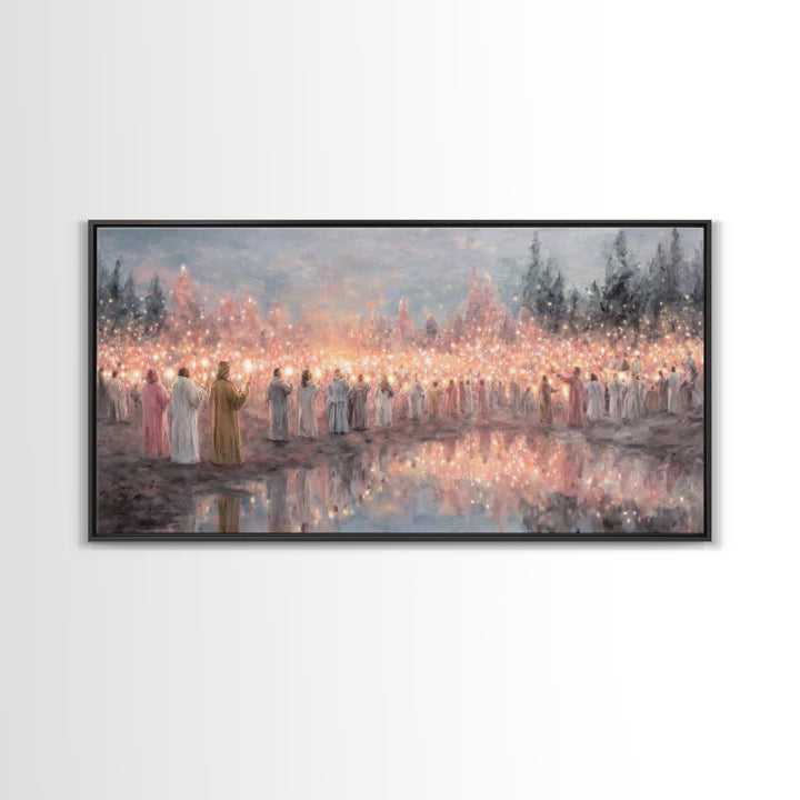 Radiant Multitude – Framed Canvas Print – Christian Art Canvas – Christian Christmas Art – Christmas Art Prints – Christian Wall Art – Mode