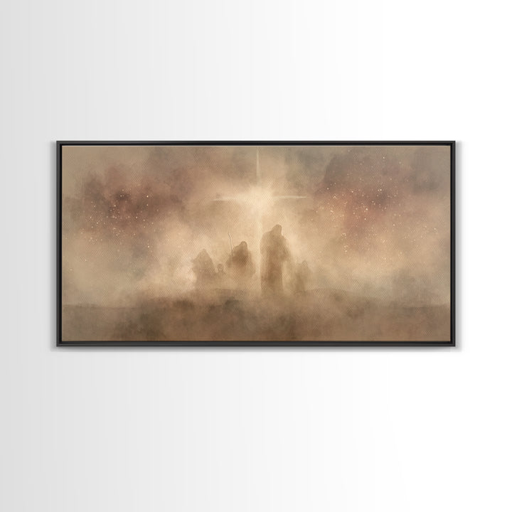 Shepherds Of Glory, Framed Canvas Print, Christian Christmas Art, Christmas Wall Art, Christian Art Canvas, Christian Art Work, Christmas A