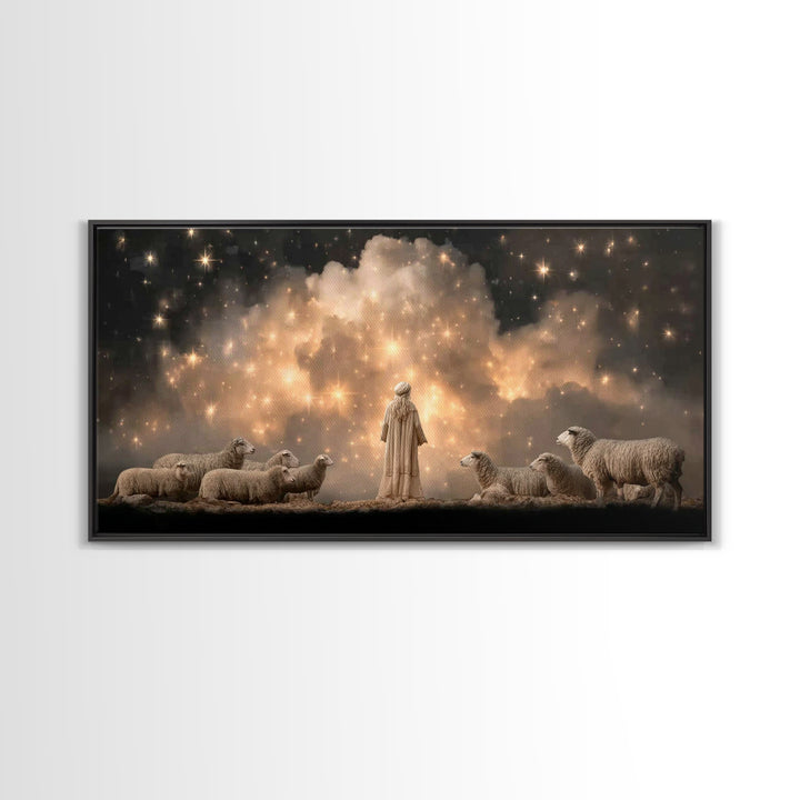Shepherds Of Glory - Framed Canvas Print - Christian Wall Art - Christian Art Canvas - Jesus Painting - Christmas Art - Christian Art