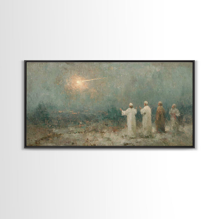 Three Seekers Light | Framed Canvas Print | Christian Christmas Art | Christian Art Print | Jesus Painting | Christmas Wall Art | Faith