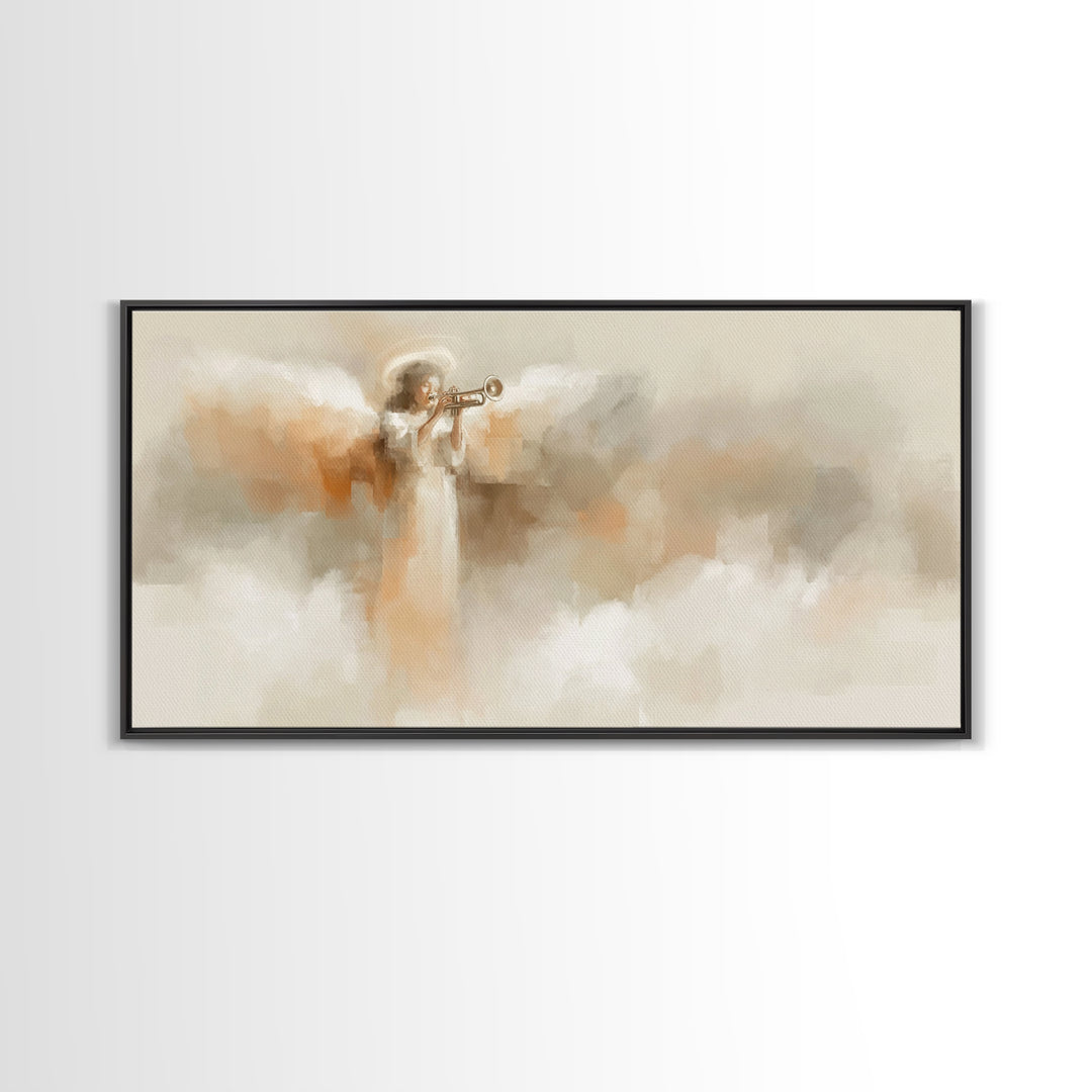 Angel Of Light, Framed Canvas Print, Christian Art Canvas, Christian Wall Art, Jesus Painting, Christian Christmas Art, Christian Art