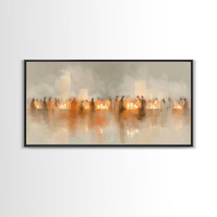 Sanctuary Candles – Framed Canvas Print – Christian Wall Art – Christian Art Canvas – Christmas Wall Art – Moody Christian Art – Christian
