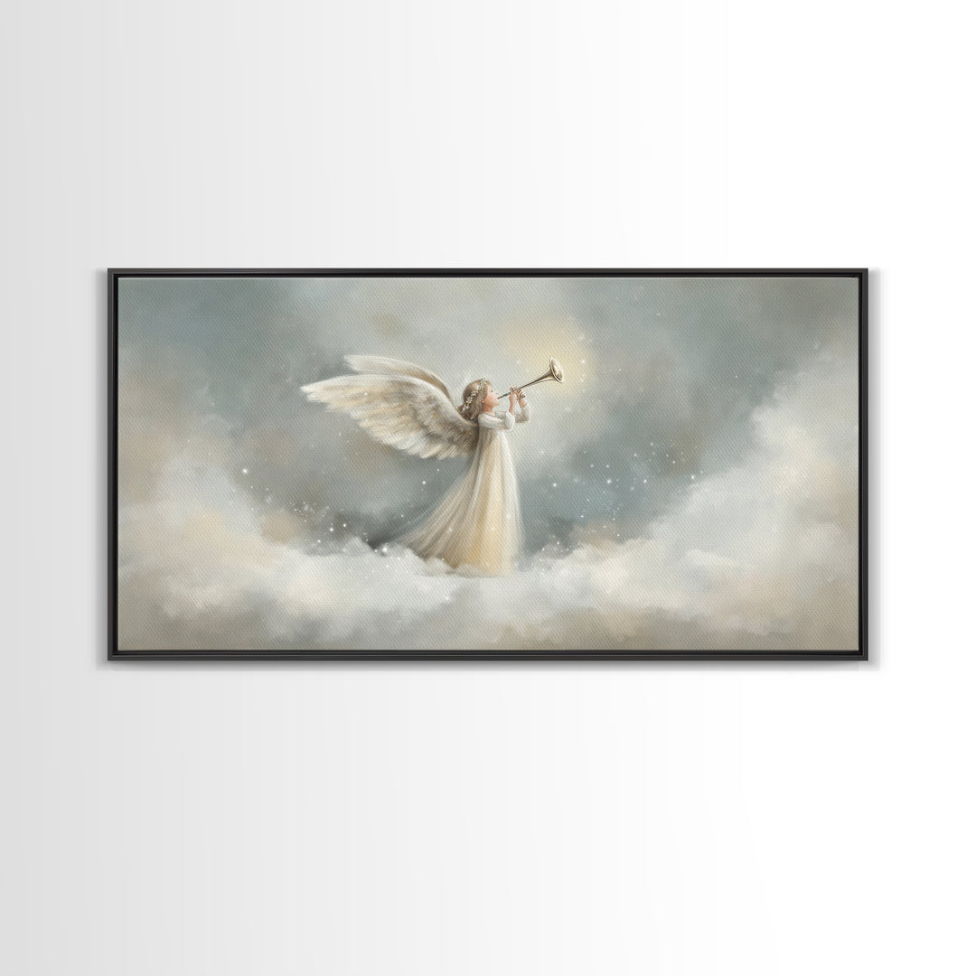 Angel Hymn Of Peace | Framed Canvas Print | Christian Wall Art | Christian Art Canvas | Christmas Art | Christian Christmas Art | Christian