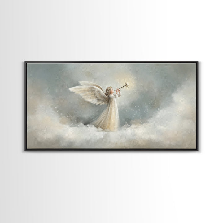 Angel Hymn Of Peace | Framed Canvas Print | Christian Wall Art | Christian Art Canvas | Christmas Art | Christian Christmas Art | Christian