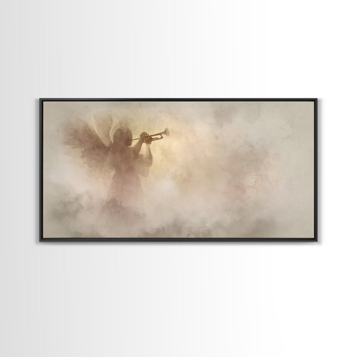 Heavenly Herald Call – Framed Canvas Print – Christian Art Canvas – Christian Wall Art – Christmas Art – Christian Christmas Art – Christia