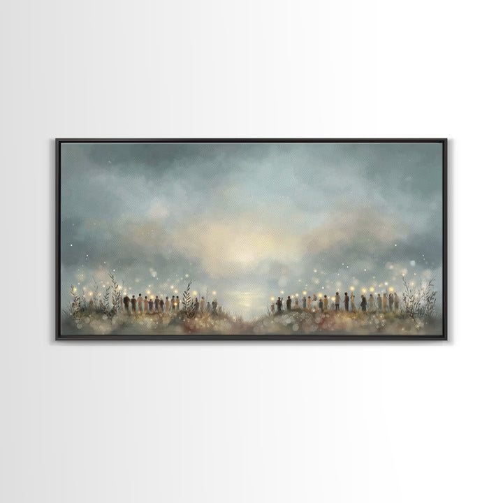 Gathering Of Light – Framed Canvas Print – Christian Wall Art – Christian Art Canvas – Christmas Art – Christian Christmas Art – Christian