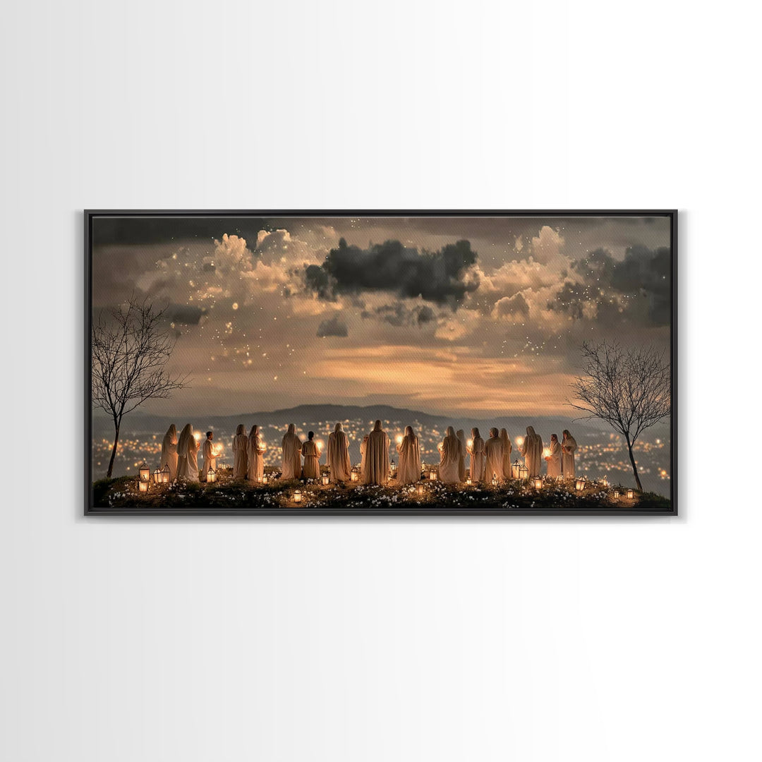 Evening Watch Of Saints – Framed Canvas Print – Christian Christmas Art – Christian Art Canvas – Christian Wall Art – Christmas Art – Chris