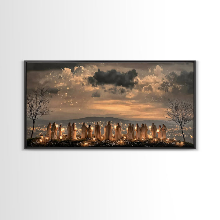 Evening Watch Of Saints – Framed Canvas Print – Christian Christmas Art – Christian Art Canvas – Christian Wall Art – Christmas Art – Chris