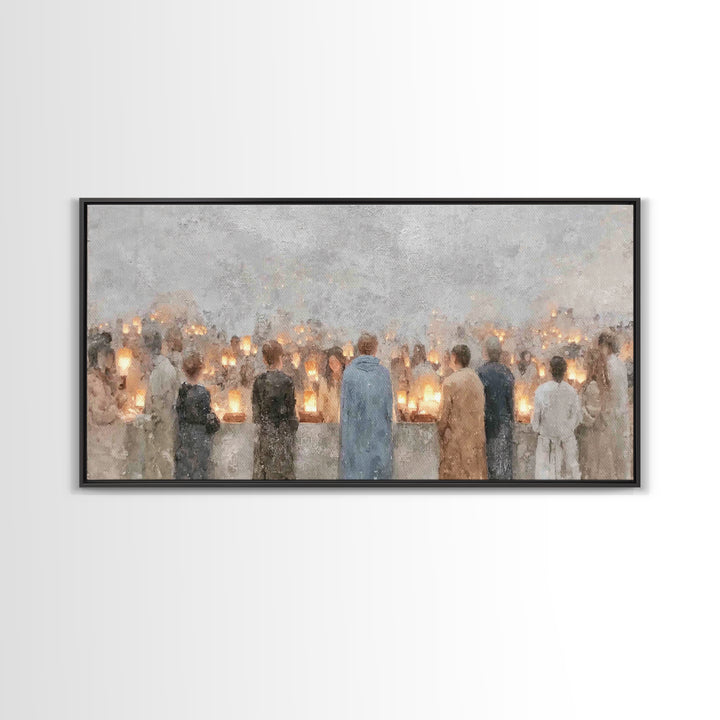 Communion Lights – Framed Canvas Print – Christian Art Canvas – Christian Art Print – Christmas Art – Christian Wall Art – Christian Gift I