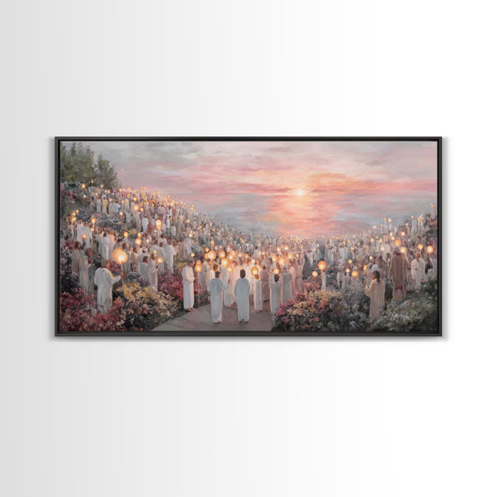 Valley Of Living Light, Framed Canvas Print, Christian Wall Art, Christian Art Canvas, Christian Christmas Art, Christmas Art, Christian Ar