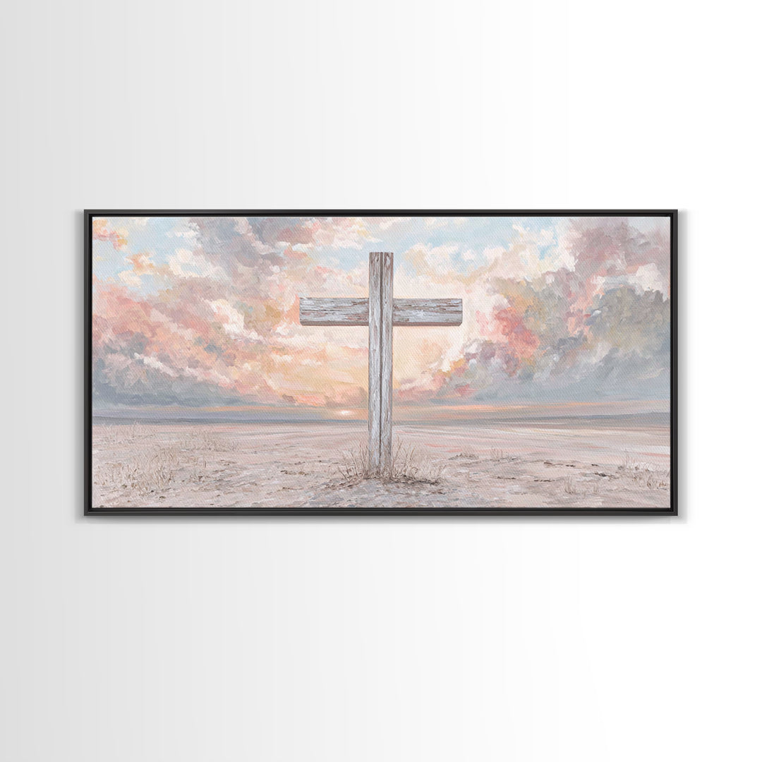 Heavenly Horizon – Framed Canvas Print – Christian Art Print – Jesus Painting – Christian Wall Art – Modern Christian Art