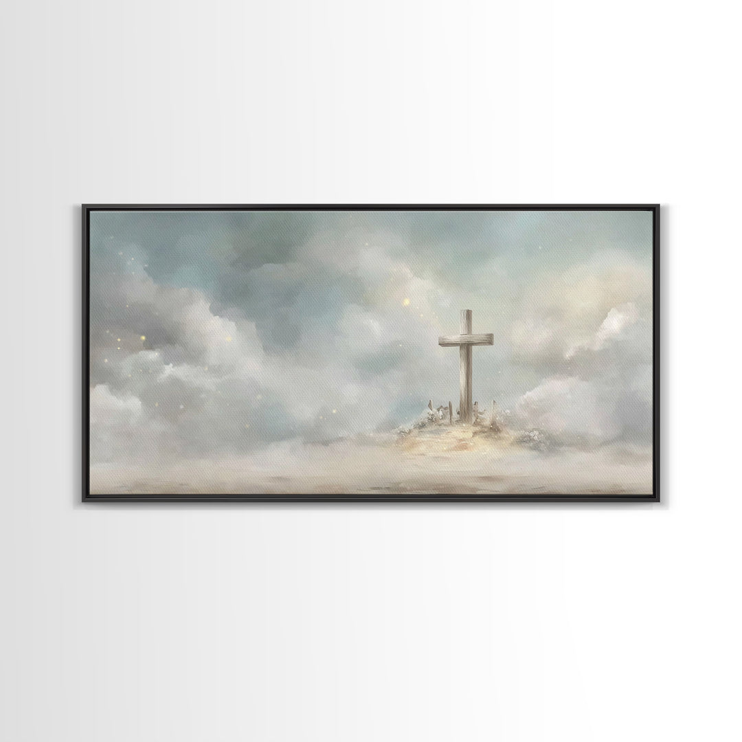 Clouds Of Hope – Framed Canvas Print – Christian Christmas Art – Christian Wall Art – Christian Art Canvas – Subtle Christian Art