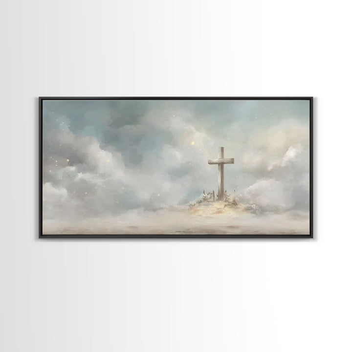 Clouds Of Hope – Framed Canvas Print – Christian Christmas Art – Christian Wall Art – Christian Art Canvas – Subtle Christian Art