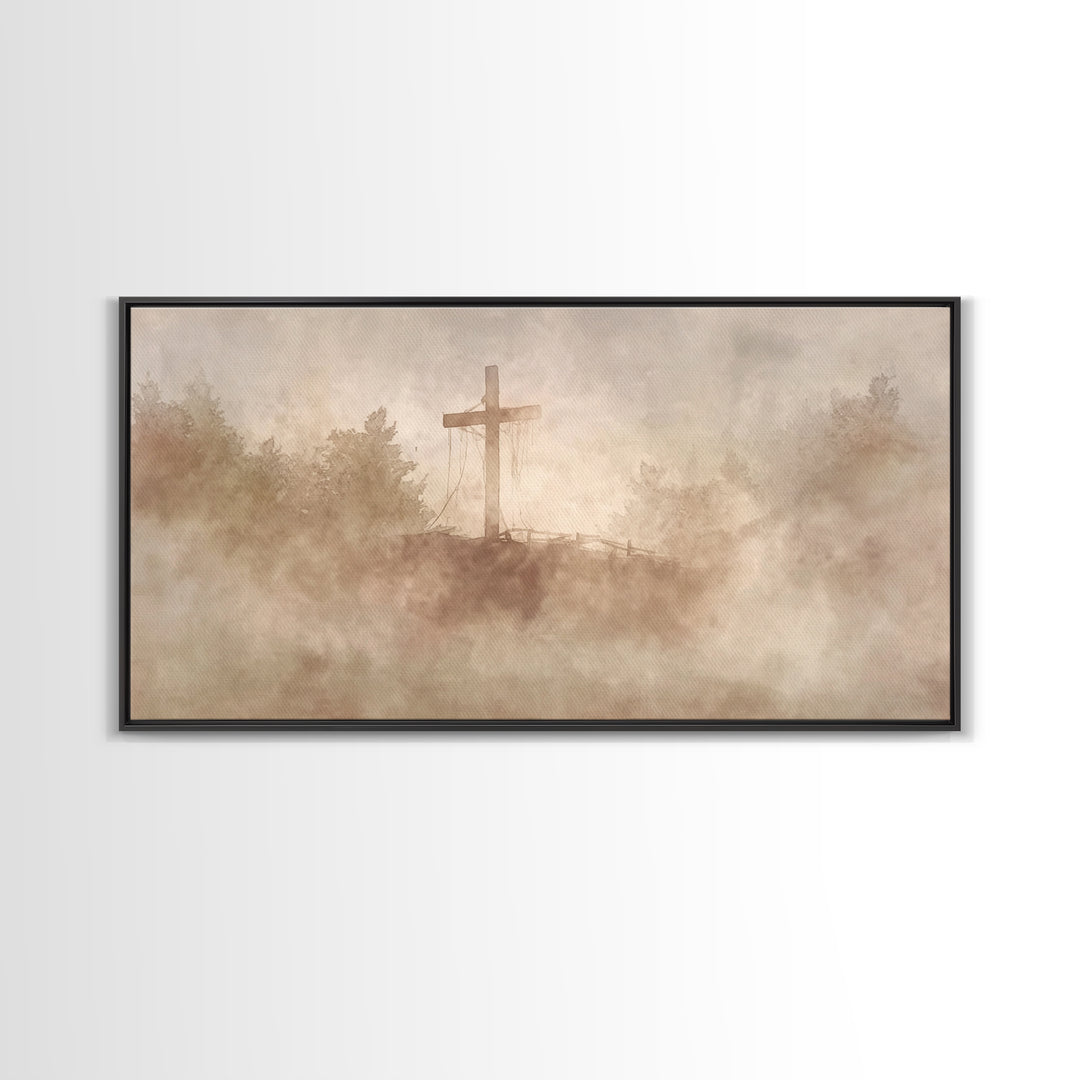 Quiet Salvation – Framed Canvas Print – Subtle Christian Art – Christian Wall Art – Christian Painting – Christian Art Canvas