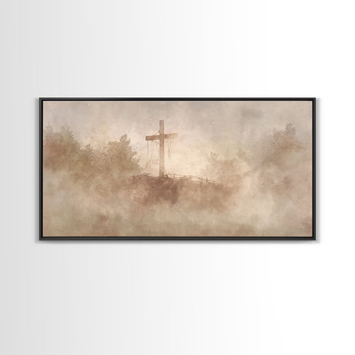 Quiet Salvation – Framed Canvas Print – Subtle Christian Art – Christian Wall Art – Christian Painting – Christian Art Canvas