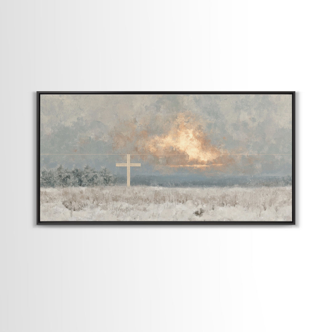 Morning Renewal – Framed Canvas Print – Christian Art Canvas – Christian Wall Art – Abstract Christian Art – Christian Christmas Art