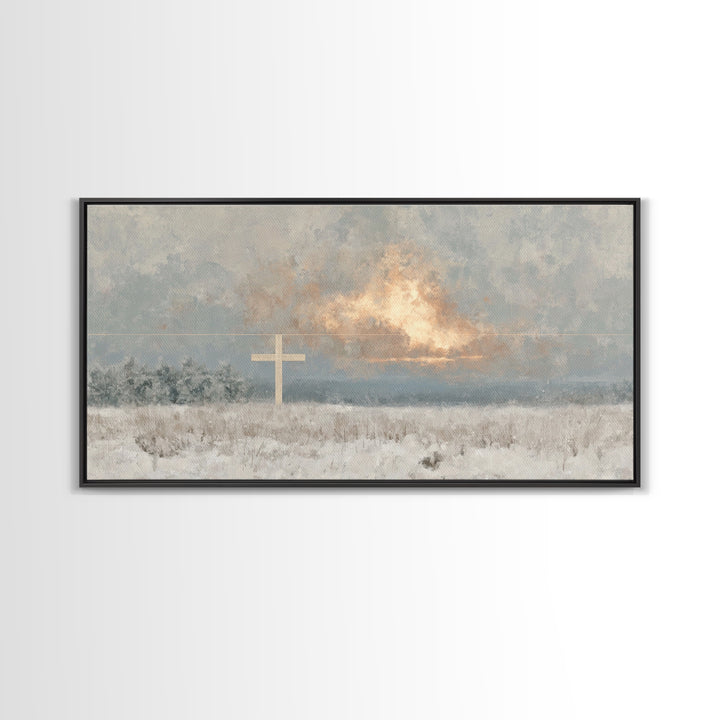 Morning Renewal – Framed Canvas Print – Christian Art Canvas – Christian Wall Art – Abstract Christian Art – Christian Christmas Art