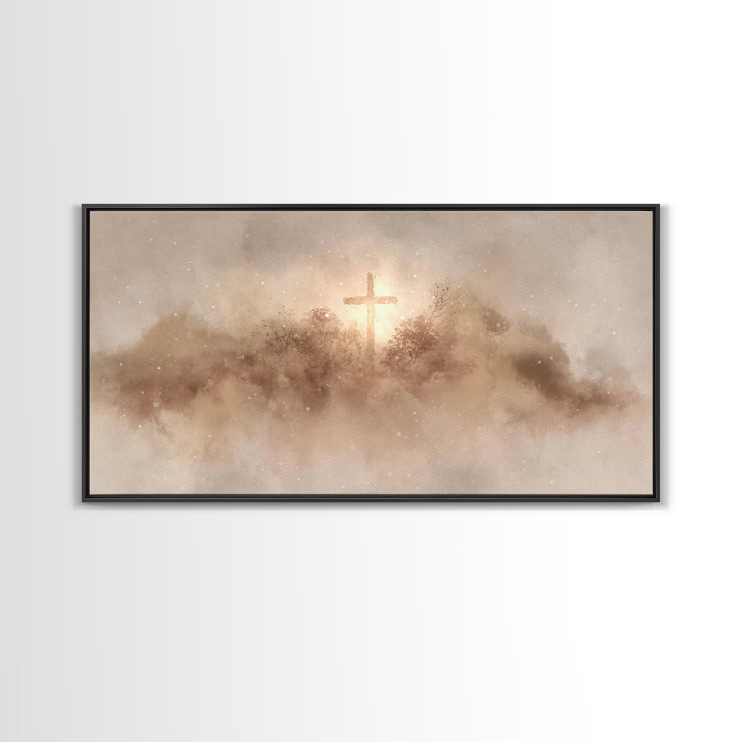 Winter Redemption – Framed Canvas Print – Christian Christmas Art – Christian Art Canvas – Christian Wall Art – Vintage Christian Art