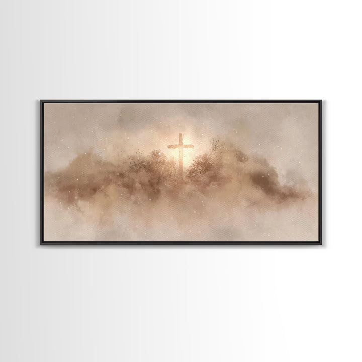 Winter Redemption – Framed Canvas Print – Christian Christmas Art – Christian Art Canvas – Christian Wall Art – Vintage Christian Art