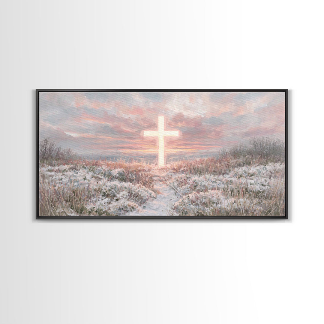 Radiant Dawn – Framed Canvas Print – Christian Christmas Art – Christian Wall Art – Christian Art Print – Modern Christian Painting