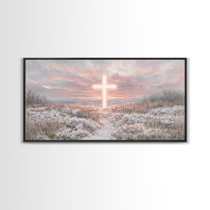 Radiant Dawn – Framed Canvas Print – Christian Christmas Art – Christian Wall Art – Christian Art Print – Modern Christian Painting