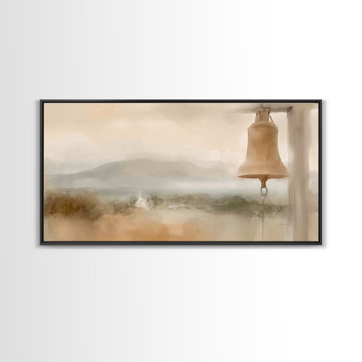 Hillside Chapel – Framed Canvas Print – Christian Art Print – Christian Wall Art – Christian Art Canvas – Subtle Christian Art