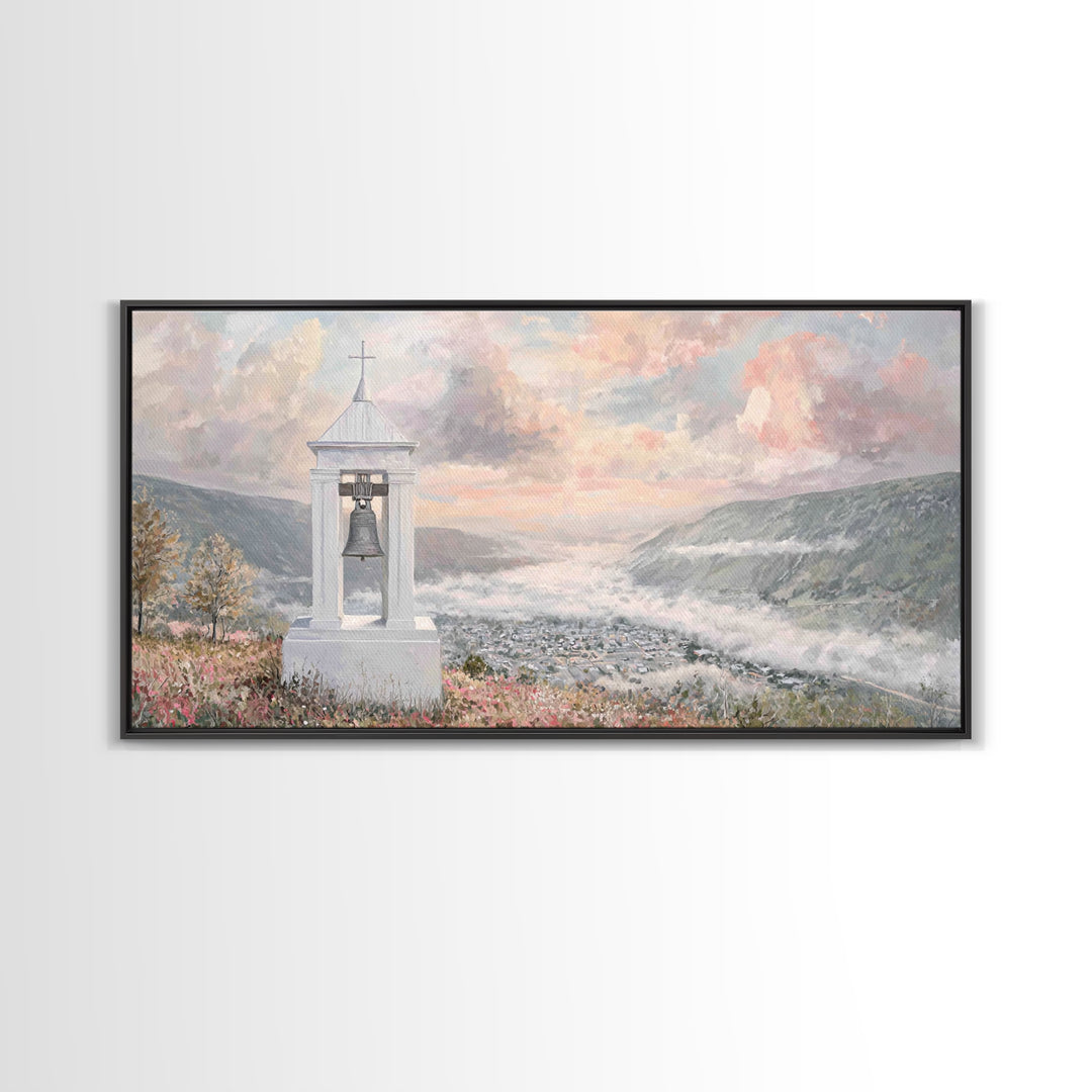 Valley Bells – Framed Canvas Print – Christian Decor – Christmas Wall Art – Christian Art Canvas – Moody Christmas Art