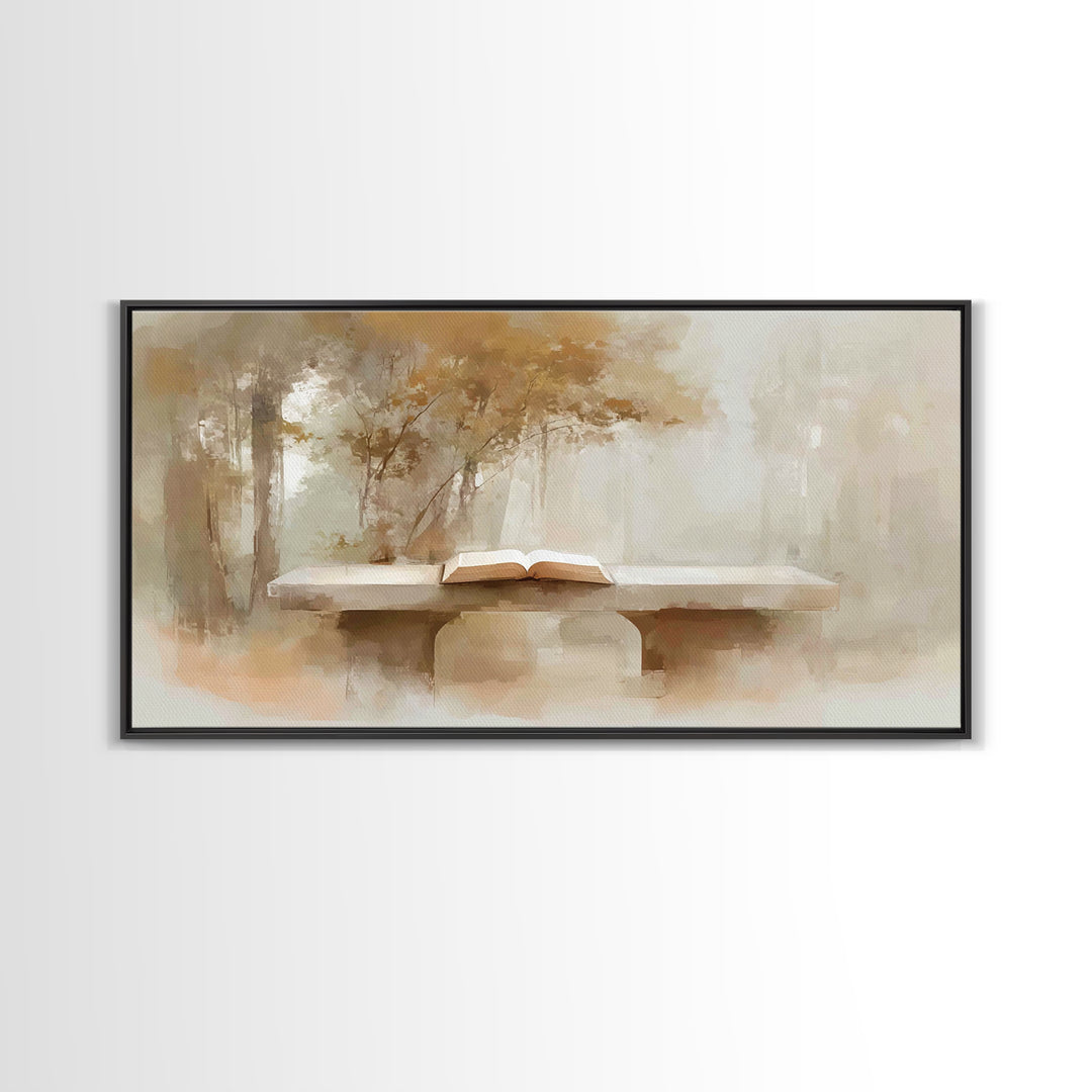 Forest Scripture - Framed Canvas Print - Christian Art Canvas - Christian Wall Art - Subtle Christian Art - Christian Painting - Christian