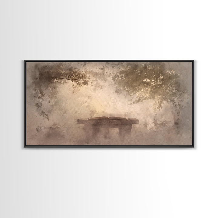 Misty Covenant - Framed Canvas Print - Christian Art Canvas - Christian Wall Art - Moody Christian Art - Christian Painting - Subtle Christ