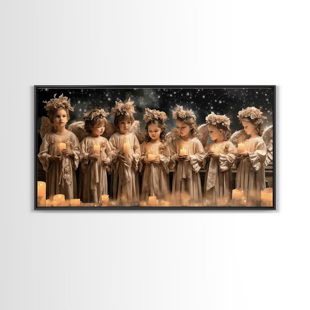Heaven’s Candlelight – Framed Canvas Print – Christian Wall Art – Christian Christmas Art – Christian Art Canvas – Christmas Wall Art – Chr