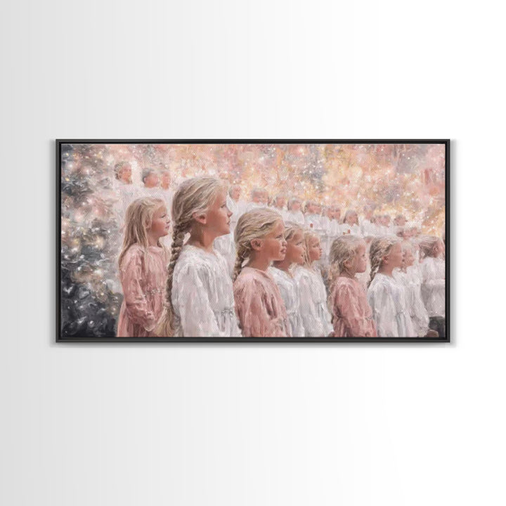 Choir Of Blessings – Framed Canvas Print – Christian Christmas Art – Christian Wall Art – Christmas Art Prints – Christian Art Canvas – Chr