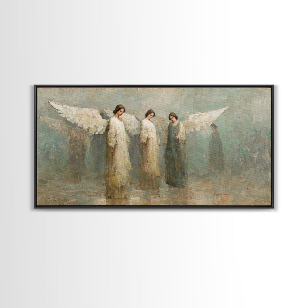 Angels Of Hope – Framed Canvas Print – Christian Art – Christian Art Painting – Vintage Christian Art – Christian Wall Art – Christian Gift