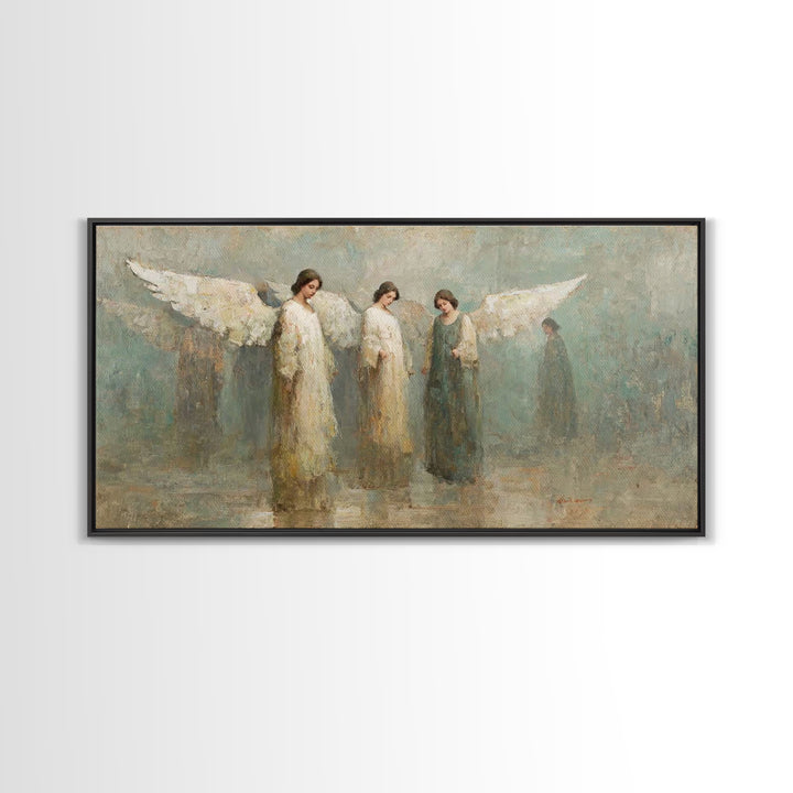Angels Of Hope – Framed Canvas Print – Christian Art – Christian Art Painting – Vintage Christian Art – Christian Wall Art – Christian Gift