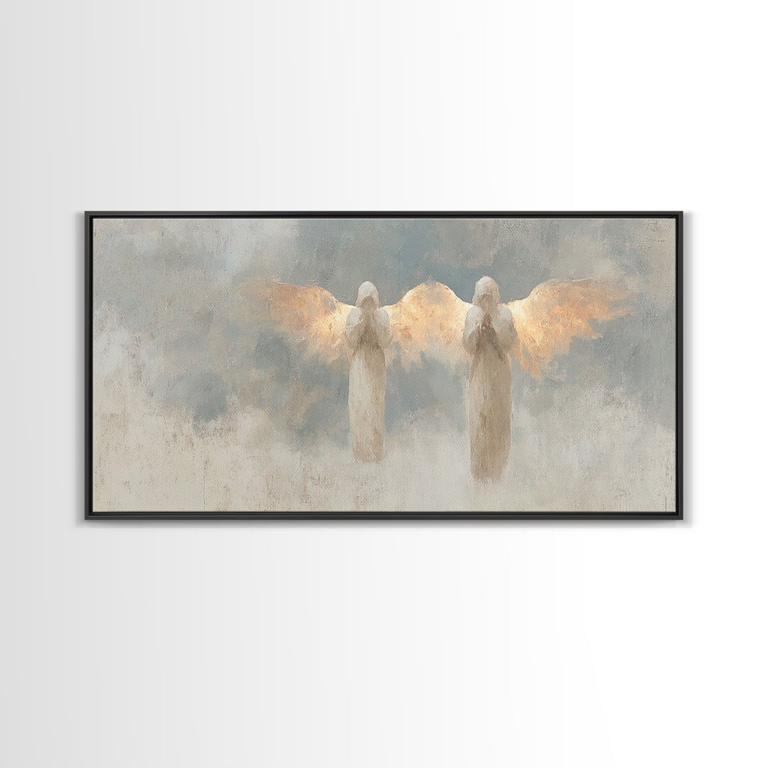 Wings Of Mercy – Framed Canvas Print – Christian Art Canvas – Abstract Christian Art – Christian Wall Art – Christian Art Gift – Minimalist