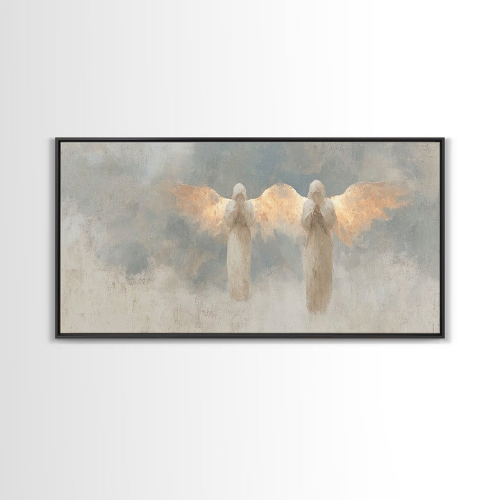 Wings Of Mercy – Framed Canvas Print – Christian Art Canvas – Abstract Christian Art – Christian Wall Art – Christian Art Gift – Minimalist