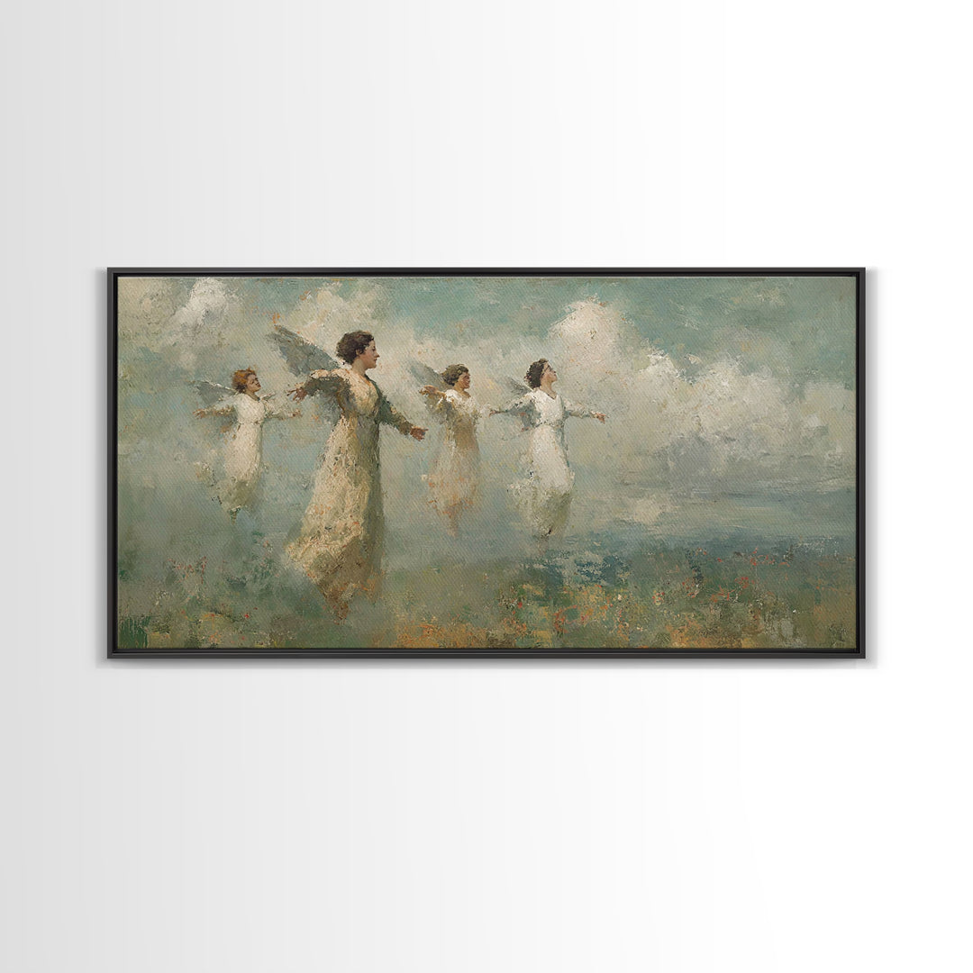 Heavenly Flight – Framed Canvas Print – Christian Paintings – Vintage Christian Art – Christian Art Canvas – Christian Wall Art – Christian