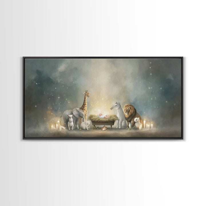 Peaceful Nativity – Framed Canvas Print – Christmas Wall Art – Christian Christmas Decor – Christian Art Canvas – Christmas Art Framed – Ch