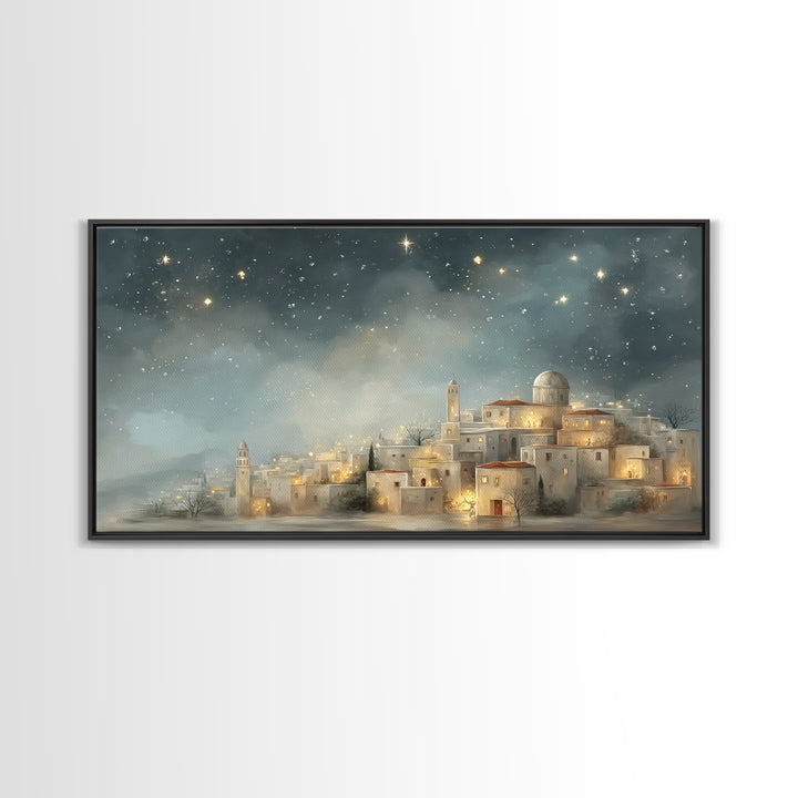 City of Light – Framed Canvas Print – Christian Wall Art – Christian Art Canvas – Christmas Art Work – Christian Christmas Decor – Christia