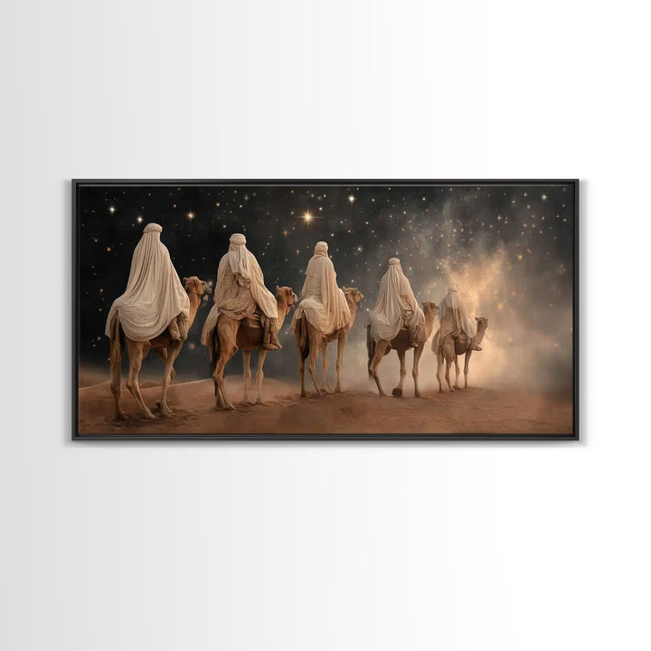 Journey of the Magi – Framed Canvas Print – Christian Christmas Art – Christian Art Canvas – Christmas Art Work – Christian Wall Art – Folk