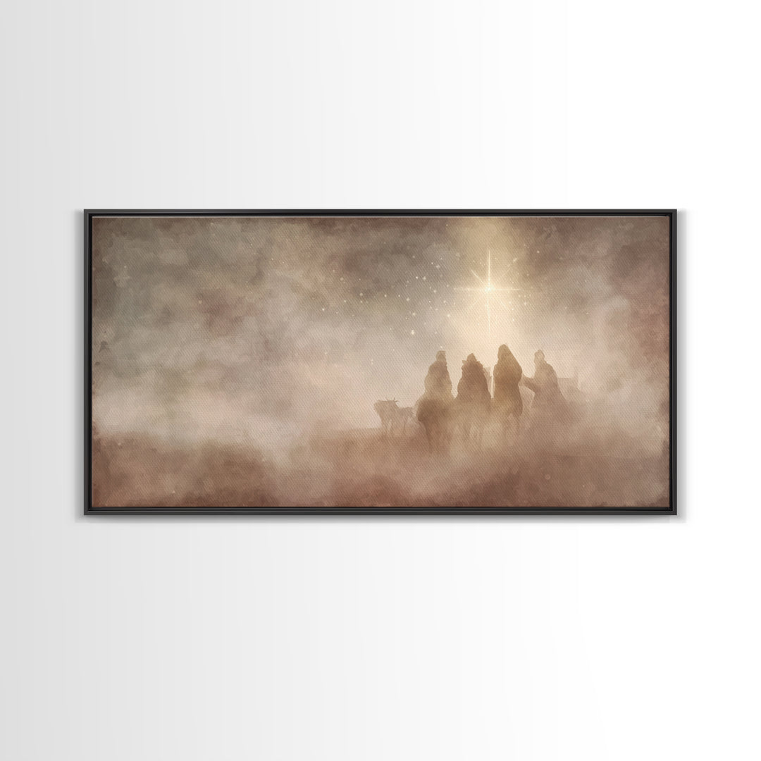Holy Night Wonder – Framed Canvas Print – Christian Art Canvas – Christmas Wall Art – Christian Christmas Art – Christian Art Print – Moder
