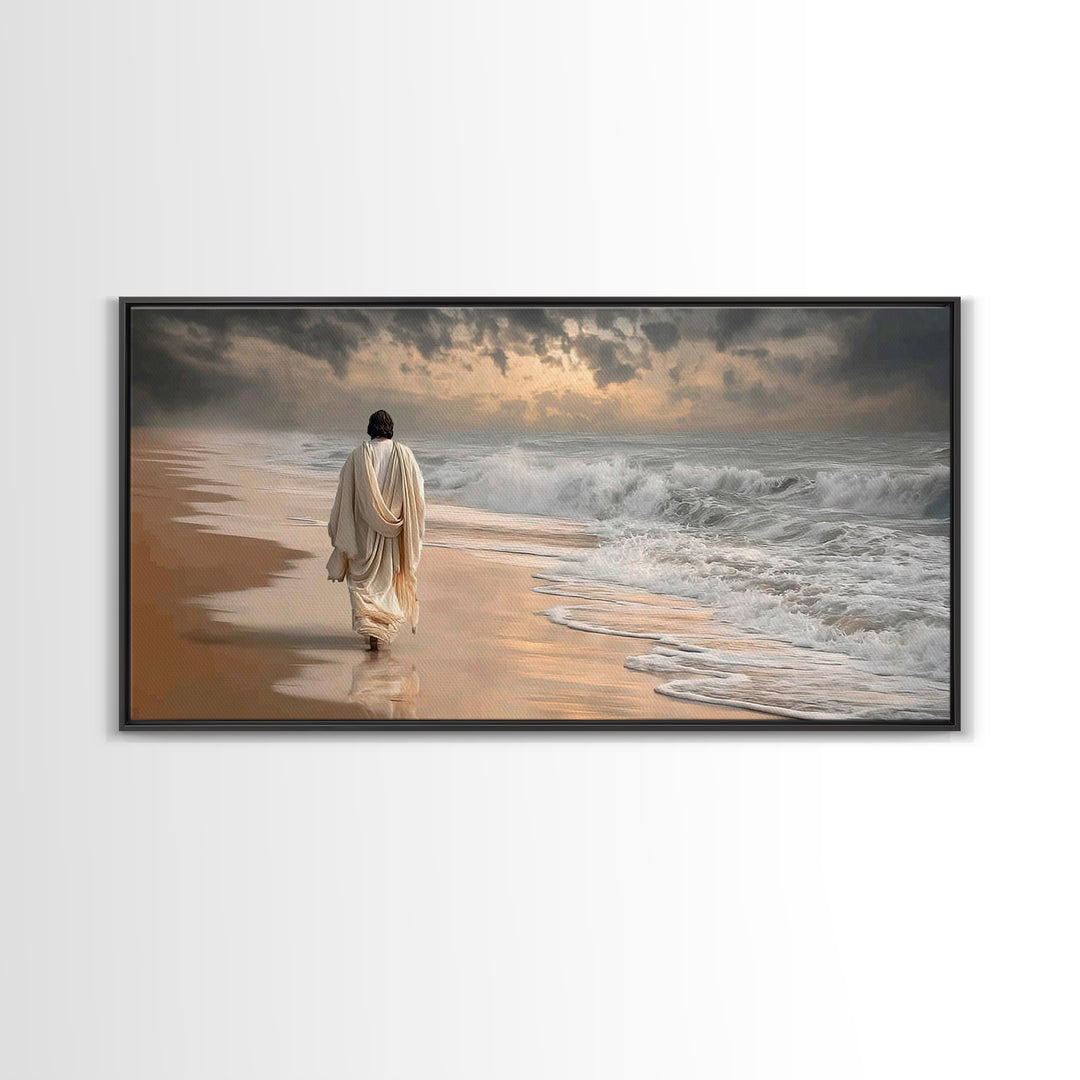 Walk With Christ | Framed Canvas Print | Jesus Painting | Christian Wall Art | Large Jesus Painting | Christian Art Canvas | Modern Christi