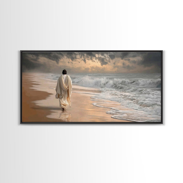 Walk With Christ | Framed Canvas Print | Jesus Painting | Christian Wall Art | Large Jesus Painting | Christian Art Canvas | Modern Christi