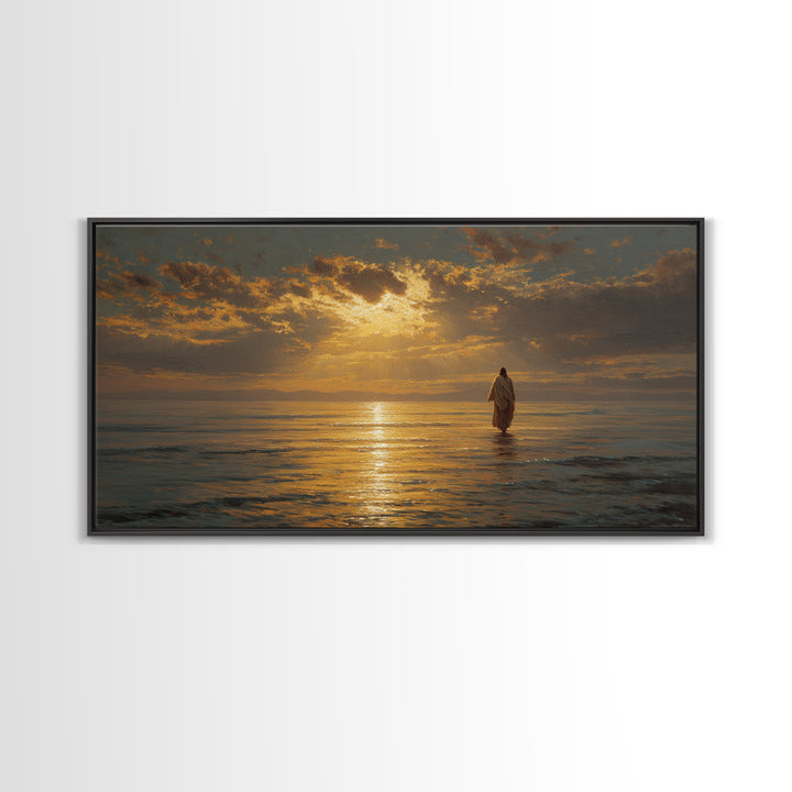 Sacred Dawn – Framed Canvas Print – Christian Wall Art – Jesus Painting – Christian Art Canvas – Christian Christmas Art – Christian Decor