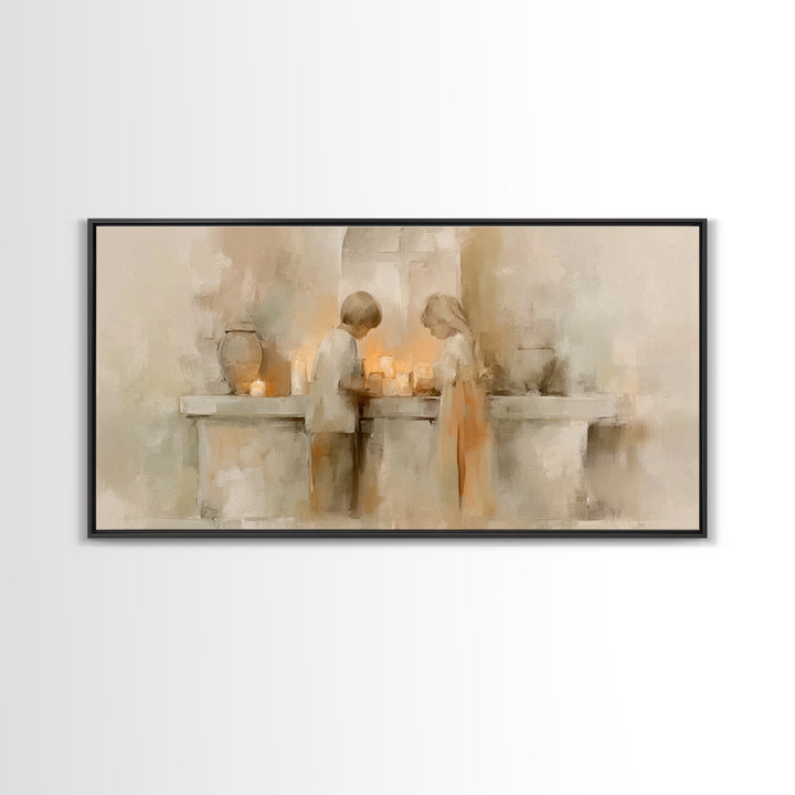 Sanctuary Glow – Framed Canvas Print – Christian Wall Art – Christian Art Print – Minimalist Christian Art – Christian Art Canvas – Subtle