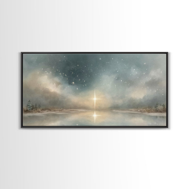 Heavenly Star Rise | Framed Canvas Print | Christian Art Canvas | Christmas Art | Christian Wall Art | Modern Christian Art | Christian Chr