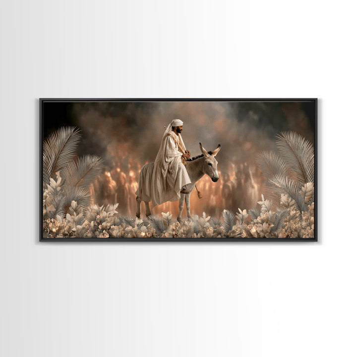 Desert Palm Way, Framed Canvas Print, Christian Art Canvas, Christian Wall Art, Jesus Painting, Christian Christmas Art, Christian Gift