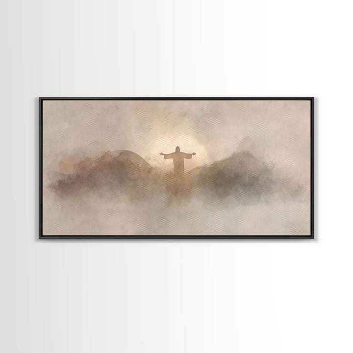 Rising In Grace - Framed Canvas Print - Christian Art Canvas - Jesus Painting - Christian Wall Art - Christian Art - Christian Gift Ideas