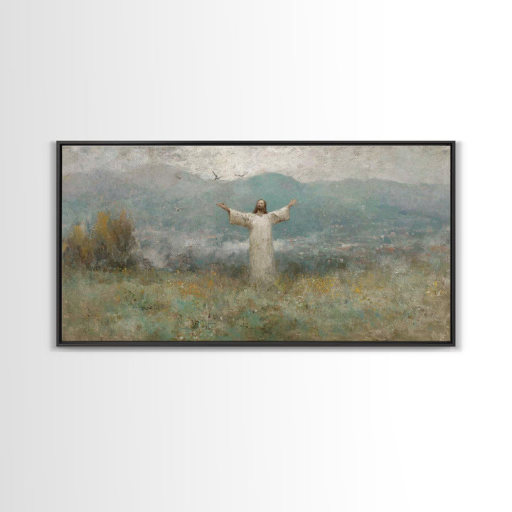 Valley Of Hope - Framed Canvas Print - Christian Wall Art - Christian Art Canvas - Christian Painting - Jesus Painting - Christian Decor