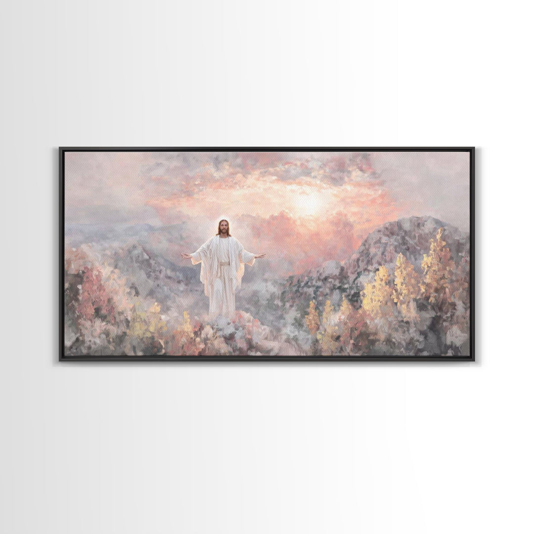 Radiant Summit Joy | Framed Canvas Print | Christian Art | Jesus Painting | Christian Wall Art | Christian Art Canvas | Christian Gift Idea