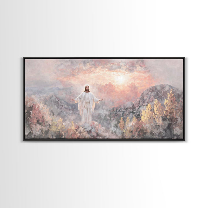 Radiant Summit Joy | Framed Canvas Print | Christian Art | Jesus Painting | Christian Wall Art | Christian Art Canvas | Christian Gift Idea